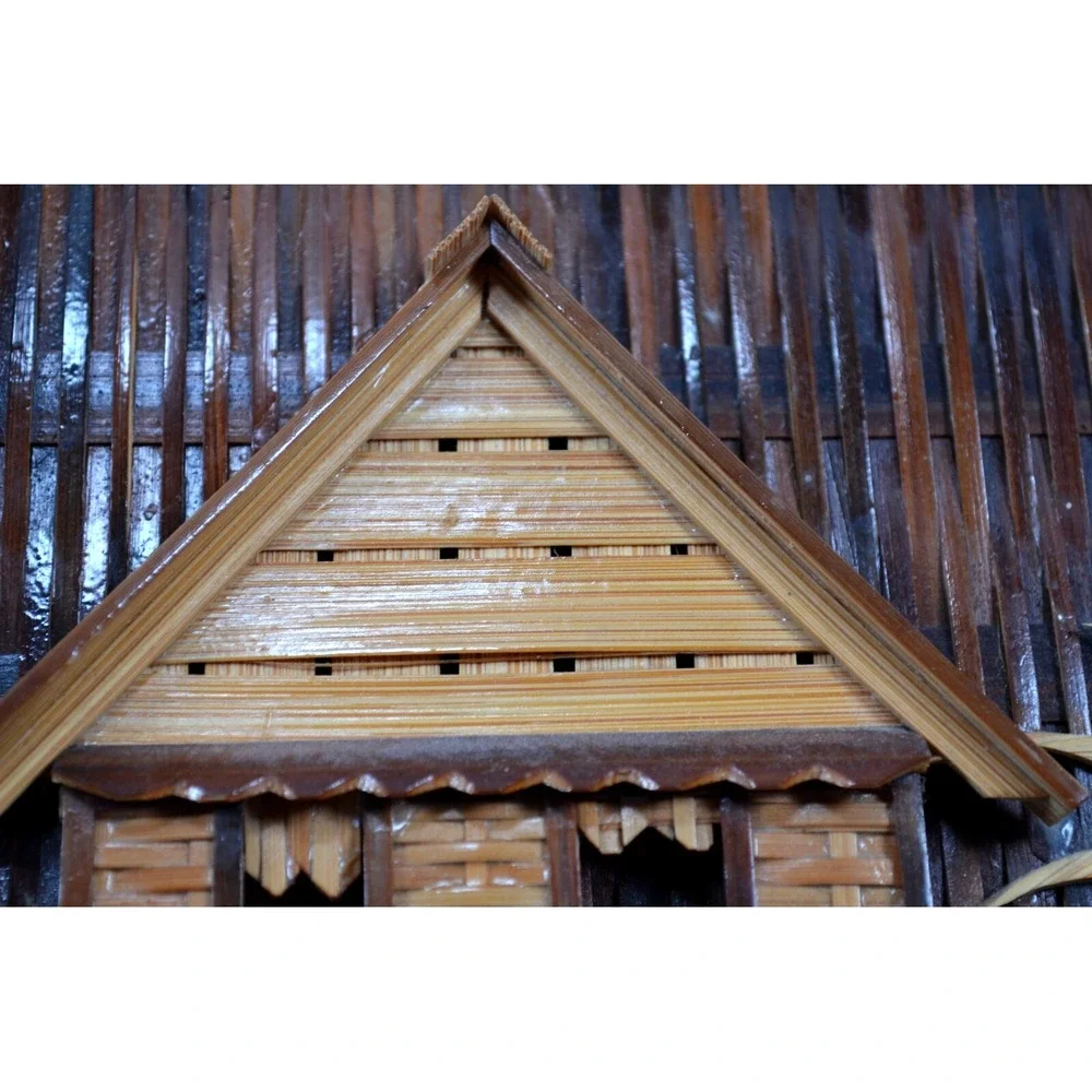 VTG Hand Woven Bamboo Wicker Philippines Round‎ Hanging Wall Home Decor Lot Of 3